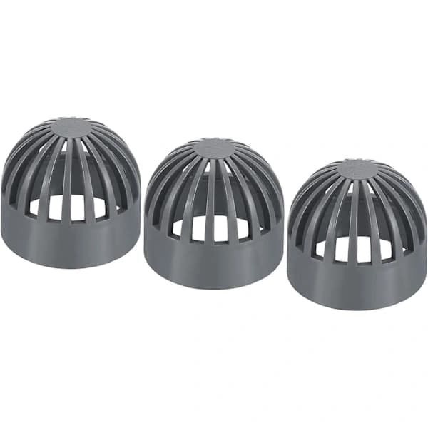 (pow yeah!) 2 tum (ca 5,1 cm) Atrium Dräneringsgallerlock, 3-pack Rund Utomhus Upvc Avloppsanslutningsadapter För Dräneringssystem, Grå