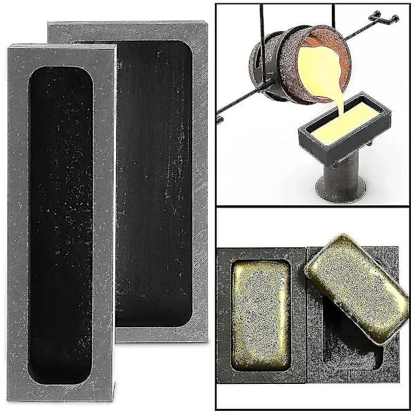(pow yeah!) 2 stk. 1 kg 665 g grafitstøbeform smeltedigel til metalstøbning, grafitdigelform til guld