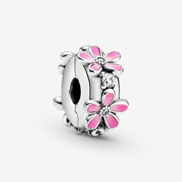 S925 Herr Dam Sterling Silver Rosa Tusensköna Clip Charm