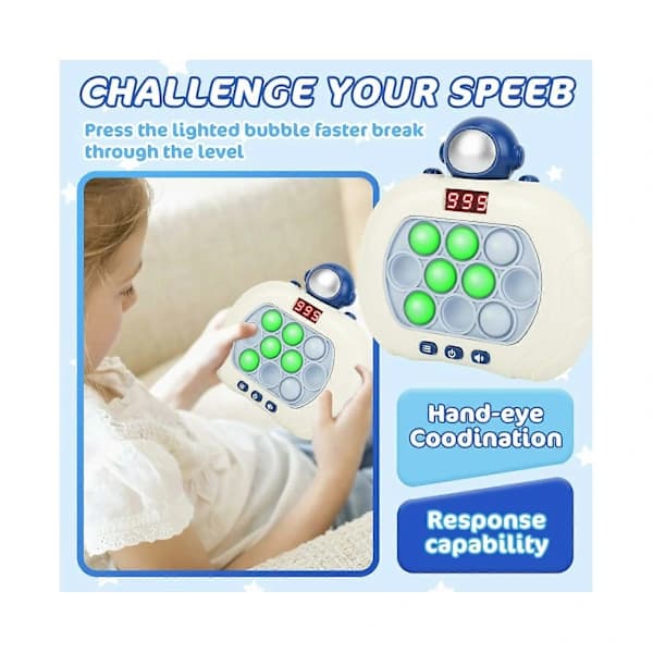 (Pow yeah!) Quick Push Pop-spill Hurtig Push Bubble-spillkonsoll Pop-spill Fidget Leker Lysende Pop-spill for Barn, Bursdagsgave