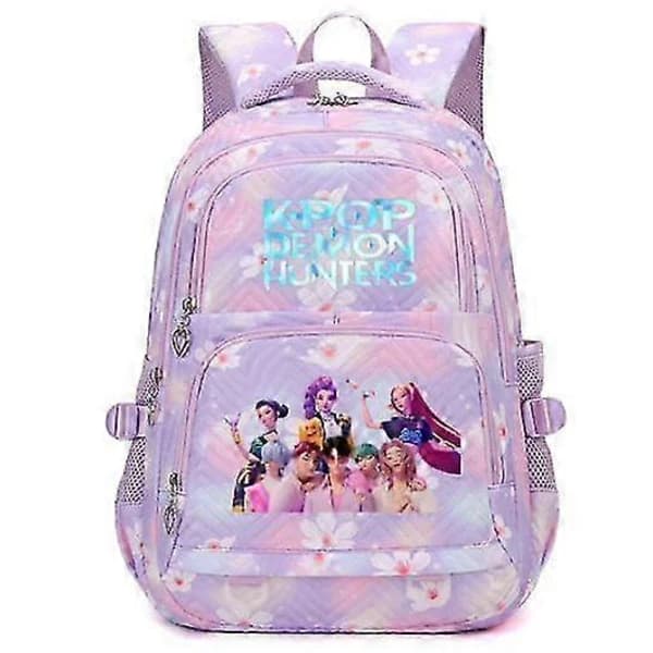 Kpop Demon Hunters Printed Backpack Students School Bag _e A Purple Style 05 Purple Style 05