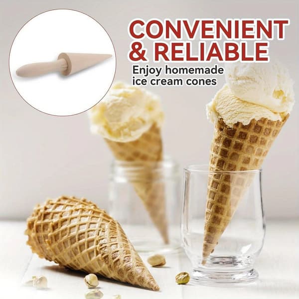 Træisvaffelform - Vaffelruller, Pizzelle Rullekegle - til Bagning - 23,5*4,5 cm
