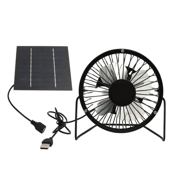 (pow yeah!) Solcelledrevet ventilator 5W USB 360 graders justerbar solcellepanel drivhusventilator til udendørs hønsehus hundehus
