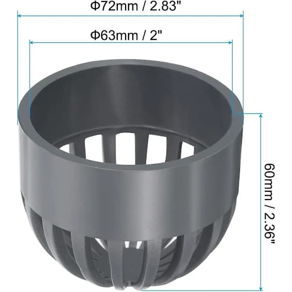 (pow yeah!) 2 tum (ca 5,1 cm) Atrium Dräneringsgallerlock, 3-pack Rund Utomhus Upvc Avloppsanslutningsadapter För Dräneringssystem, Grå
