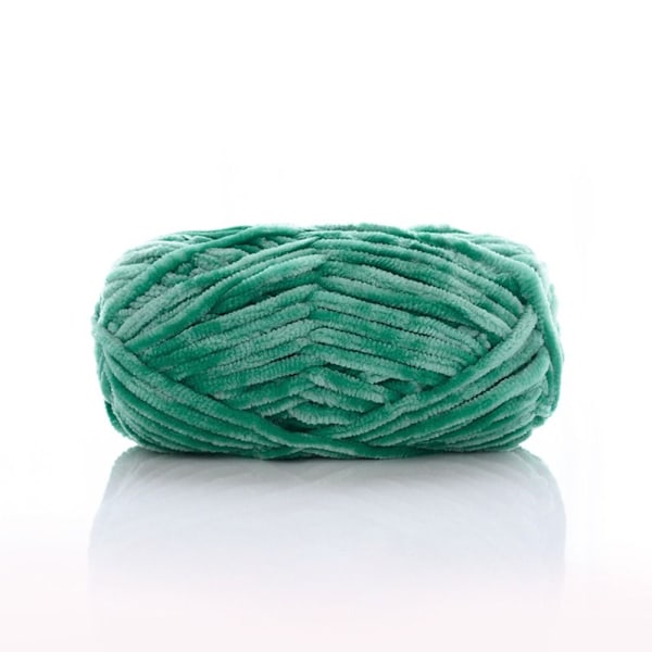 Chenille sammetsgarn Chunky stickade kardade trådar GRÖN green