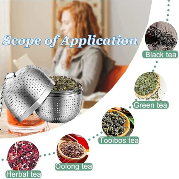 (pow yeah!) Te-infusionskugle til malet te, rustfrit stål Maple te-infusionskugle, teboldsinfusionskugle med drypbakker