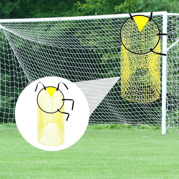 Fodbold Rebound Net, Bærbart Polyester Træningsnet Med Justerbare Stropper, Til Børn Og Spillere, Baghave Park Bane, Gul
