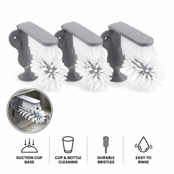 Sugkoppsflaskborstset, 3-pack för koppar, tumlare och dryckeskärl Cup brush