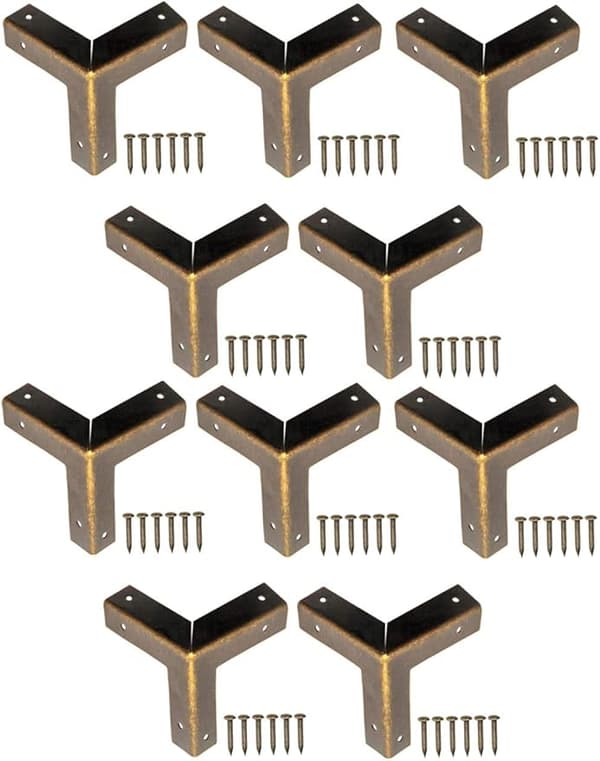 10-pack Antika Möbelhörn i Metall, Kantförstärkare Hörnf