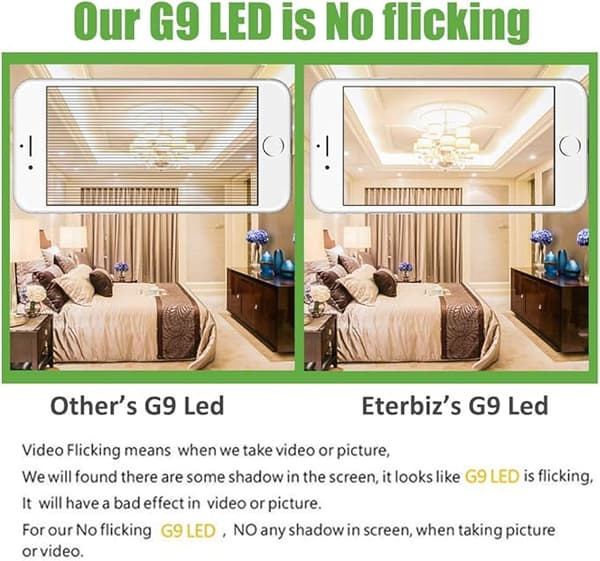 G9 LED Bulb, Flicker-Free 7W LED Bulbs Warm White 3000K, Ener