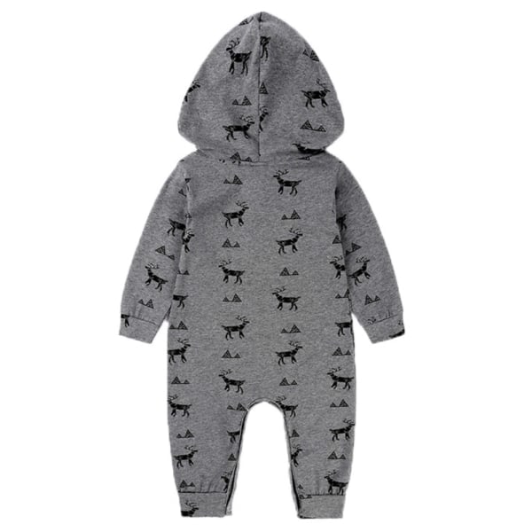 Baby Boys Girl Söt Romper Hooded Pocket Jumpsuit Kläder Outfit deer 100cm deer 100cm