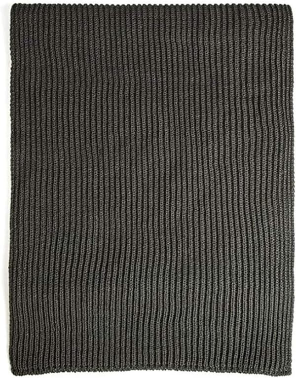 Damstickad halsduk, varm akryl enfärgad lång halsduk för höst- och vinterkläder, grå, 185 x 30 cm