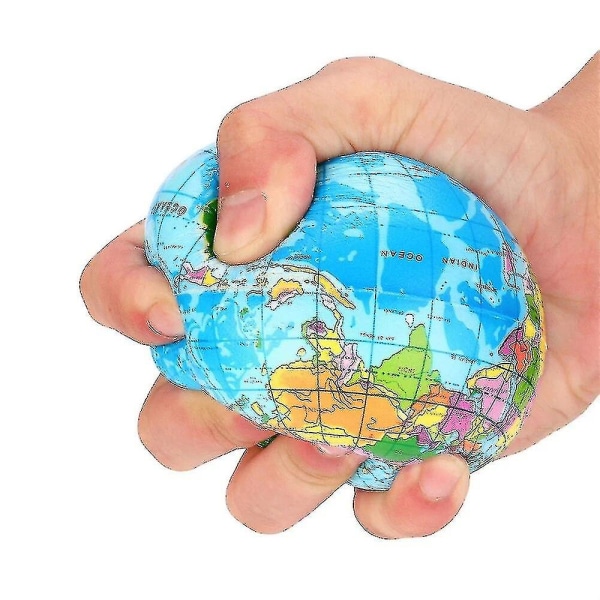 Ny Stress Relief Dekor Verdenskort Skumbold Atlas Globus Palme ( Farve : 7.6cm 6stk )