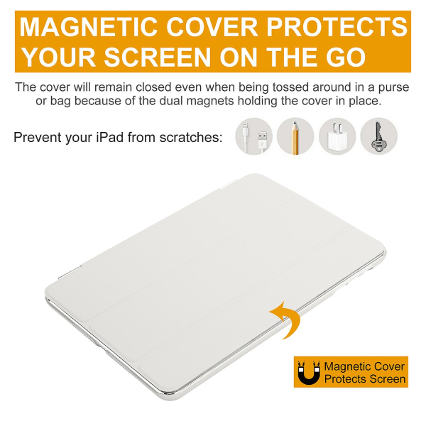 Smart Cover Case PU Läder Magnetiskt Tunnt Skydd för iPad Mini 1 2 3 Vit