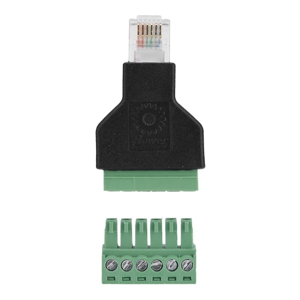 1 stk. Ethernet Rj12 6p6c han til 6-bens skrueterminaladapter-stik