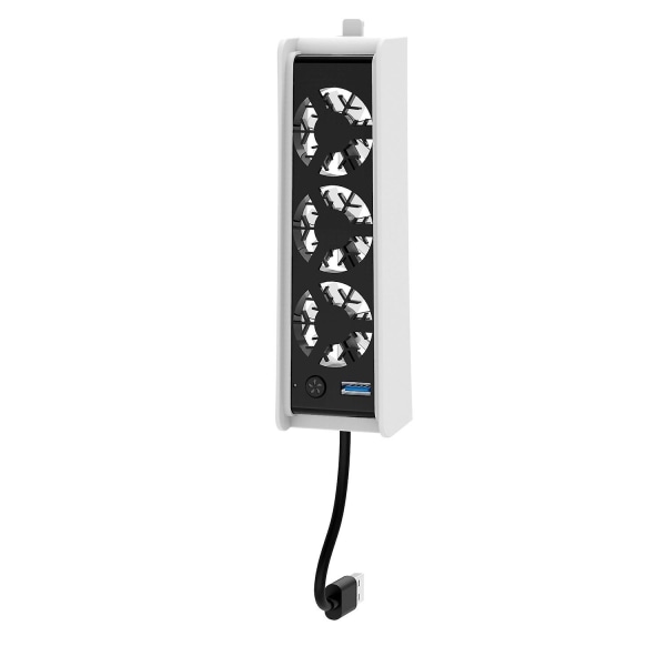 Kylfläkt med LED-ljus för PS5 Slim, tyst kylsystem för PS5 Slim Disc och Digital Edition med USB 3.0-port, tillbehör till PS5 Slim