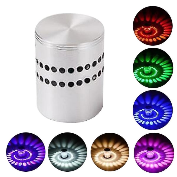 3w Rgb Led-lyspære Moderne Aluminium Spiral Tak Gang Porch Indendørs Lampe Væglampe