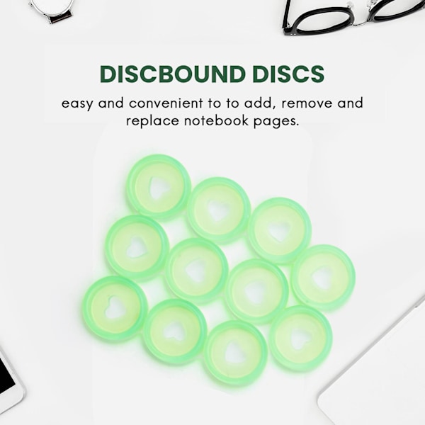 60 stk. 24mm Plastdiske, Discbound Udvidelsesdiske, Hjertebinderringe Svampehul til DIY