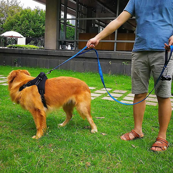 Pet Gear Hundekobbel 1,5 m lang polstret to håndtak sikkerhetstreningskobbel - blå