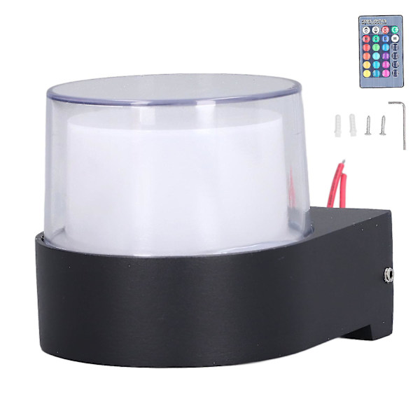 5W RGB fjernkontroll LED utendørs vegglampe vanntett vegglampe for soverom stue AC85265V