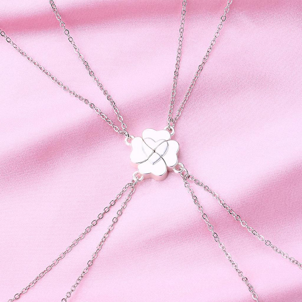 4 kpl/setti Magneettikivi Bff Ystävyys Sydänriipus Ketju Choker Kaulakoru gold-color