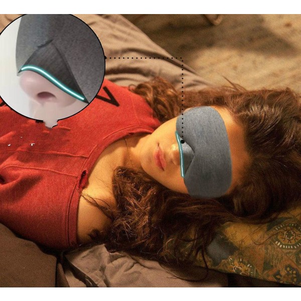 Grå søvnmaske - sovemaske for menn og kvinner, anti-lys sovemaske med moderne design, myk og C