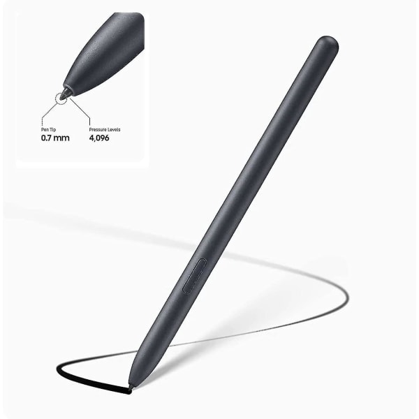 Galaxy Tab S7 Fe S Pen ersättningspenna för Samsung Galaxy Tab S7 Fe Sm-t730, Sm-t733, Sm-t736b Tj-780 penna + spetsar/nibbar utan Bluetooth [svart]