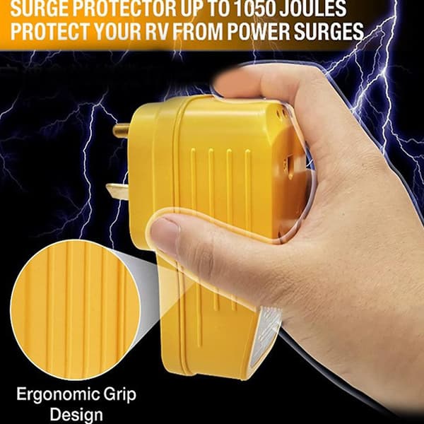 Rv Surge Protector 30-amp Han-til-hun Adapter Kredsløbsanalysator Med Indikator