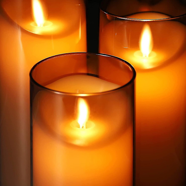 Flimrande flamlösa LED-ljus med fjärrkontroll och timer, idealiska för Halloween, jul, fest