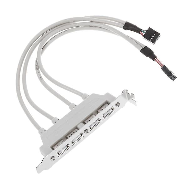 Dual Motherboard 9pin Header Til 4port Usb 2.0 Hun Adapterkabel Pci Bracket