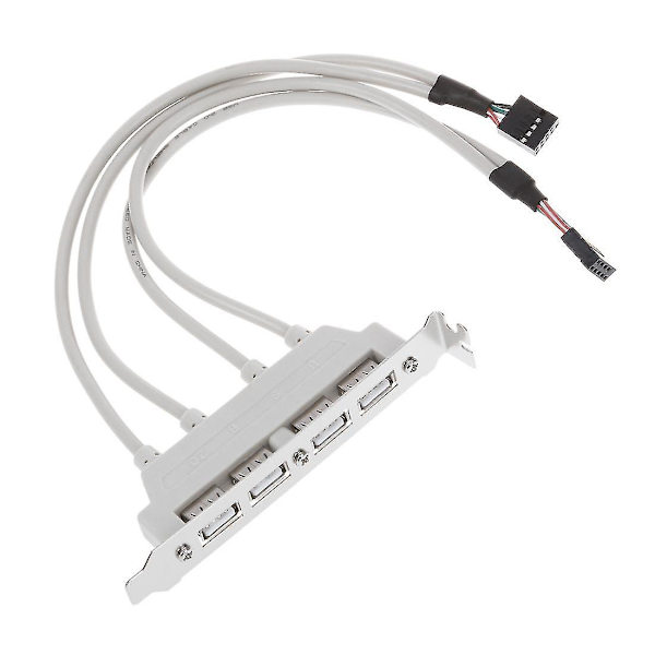 Kaksoisemolevy 9-nastainen liitin 4-porttiseen USB 2.0 naarasjohto PCI-kiinnike