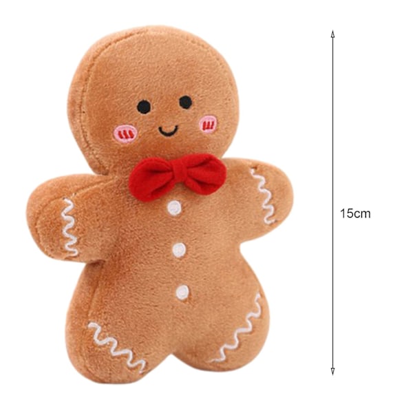 Julplyschdocka Julgran Pepparkaksgubbe Dockkudde Mjuk Soffa Kudde Ornament Fluffig Fylld Djurkudde Leksak Semesterfest Glad a