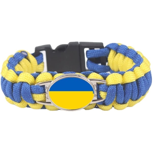 Ukrainsk flagg-armbånd - Ukrainsk flaggarmbånd, ukrainsk flaggarmbånd, Paracord-flettet armbånd