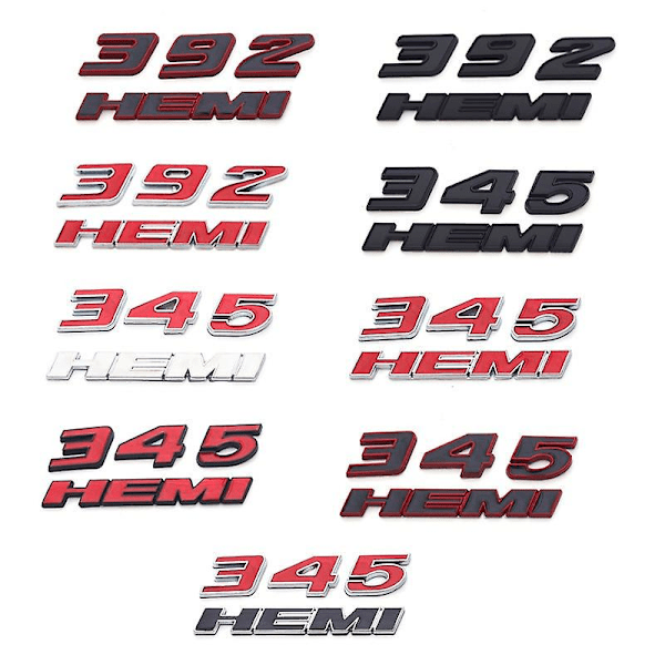 3D Metal 345 Hemi Moottorin Logo 392 Hemi Tunnusmerkki Tarra Autotarrat Tarra Dodge Charger Caliber Jeep Auton Muotoilu Tarvikkeet h-05