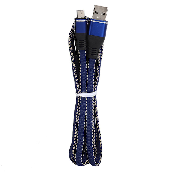 Nylonflätad Micro USB-snabbladdningskabel för Android-telefoner - Blå (förlängd)