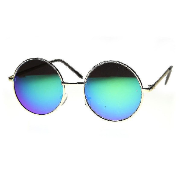Runda Stora Lennon Style Flash Mirror Festival Solglasögon
