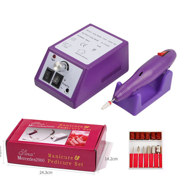 20000 kierroksen kynsilakkakone kynsien poisto kiillotus kaiverrus kuollut iho suuri nopeus vakaa purple