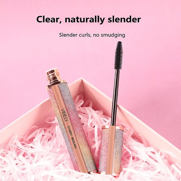 Galaxy Mascara 4d Silkefiber Vipper Tykk Forlengende Vanntett Mascara