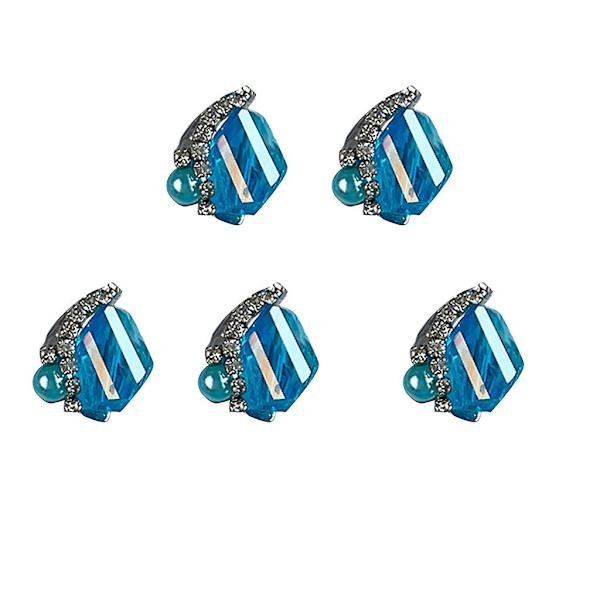 Nagelkonst Rhinestones Kit, 3D Lyxiga Nagelkristaller, Nagelstenar Metall Nagelcharms Alloy lake blue