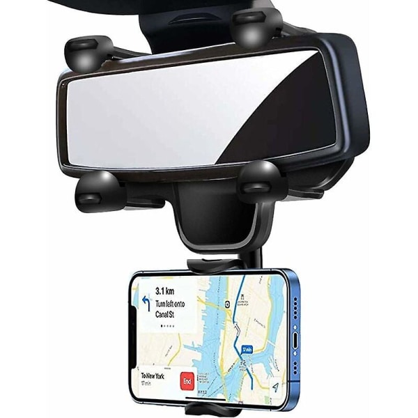 Bil-ryggspeiltelefonholdermontering roterer 360 universal bilbakspeiltelefonholder-kompatible smarttelefoner med en bredde på mindre enn 9,4 cm (3)