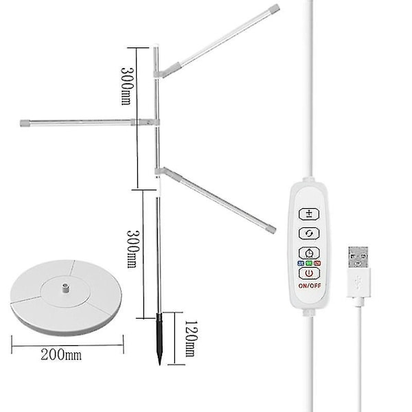 Led växtlampa Full Spectrum växttillväxtljus Höjdjusterbar dimbar odlingslampa med timer