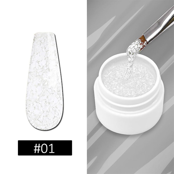 5ml Lumihiutale Kynsi Geelilakka 10 Väriä Glitter Lumi Sekvenssit Geeli Hologrammi
