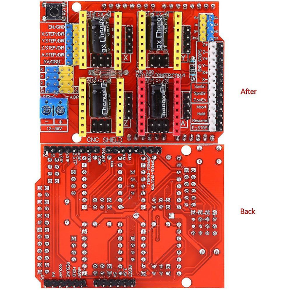 CNC-utvidelseskort med 4 stk A4988 stegmotor-drivere for graveringsmaskin og 3D-printer