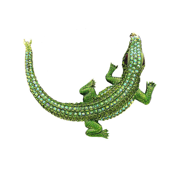 Kristallhalsband Krokodilhalsband Blankt Halsband Krokodil Statement Halsband Hänge Smycke Halsband