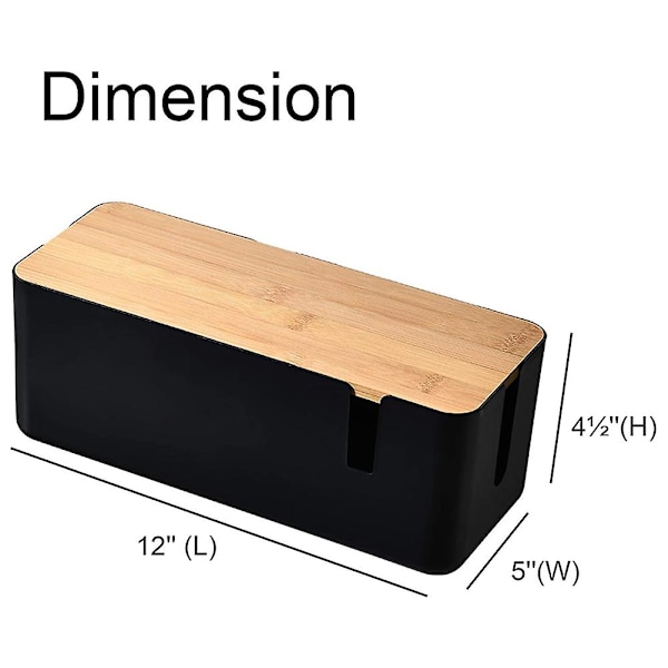 Kabelstyringsboks med bambuslåg Lille kabelorganisationsboks til forlængerledning Strømbånd Surg