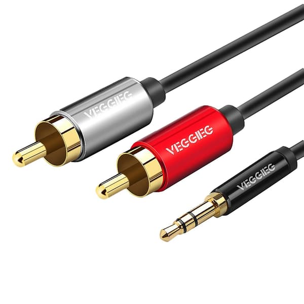 2x RCA-kabel 2RCA til 3,5 lydkabel 3,5 mm jack RCA AUX-kabel (2m)