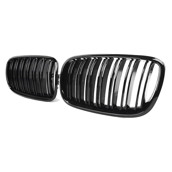 2 stk. Glossy Black Car Front Kidney Grille Grill For- X5 E70 2007-2013 X6 E71 2008-2014