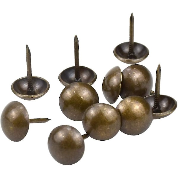 Mässingstummar 100 st Kartnålar Bruna Metalliska Push Pins Kompatibla Kartor
