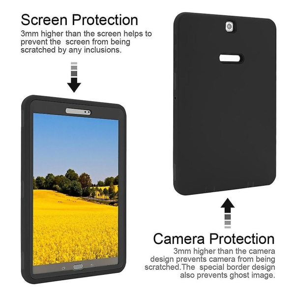 Musta Samsung Galaxy Tab S2 9,7" Hybridiskunkestävälle Heavy Duty Rugged case
