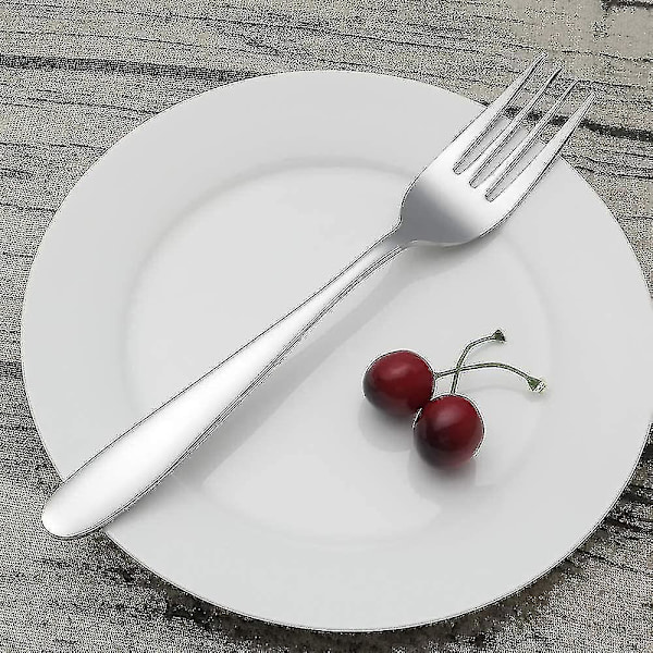 Buffé Serveringsgaffel i Rostfritt Stål Serveringsgaffel Hotell Västerländsk Biffgaffel Hem Dessertkaka Gaffel Fruktgaffel (4 st, Silver)